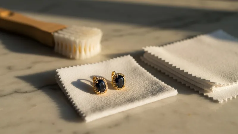 Entretien des boucles d'oreilles saphir en or