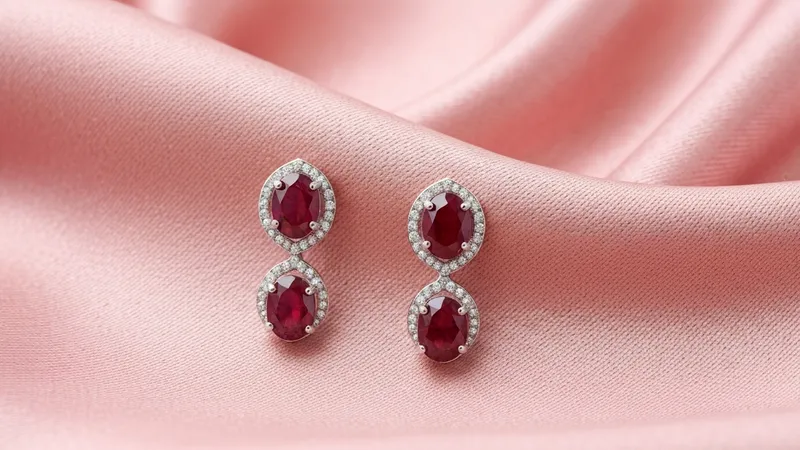 Boucles d'oreilles rubis diamants éclat exceptionnel