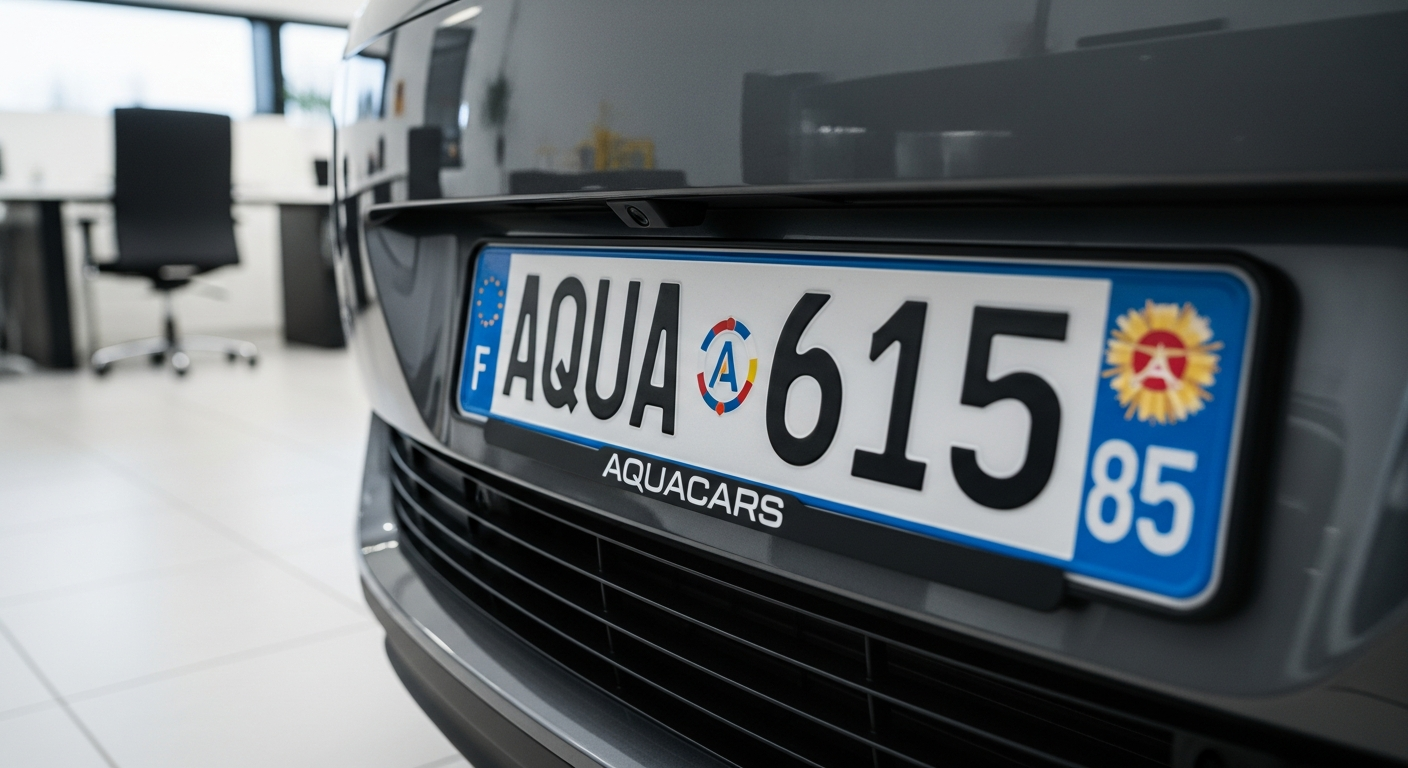 Maquette numérique d'une plaque d'immatriculation personnalisée conforme aux normes générales