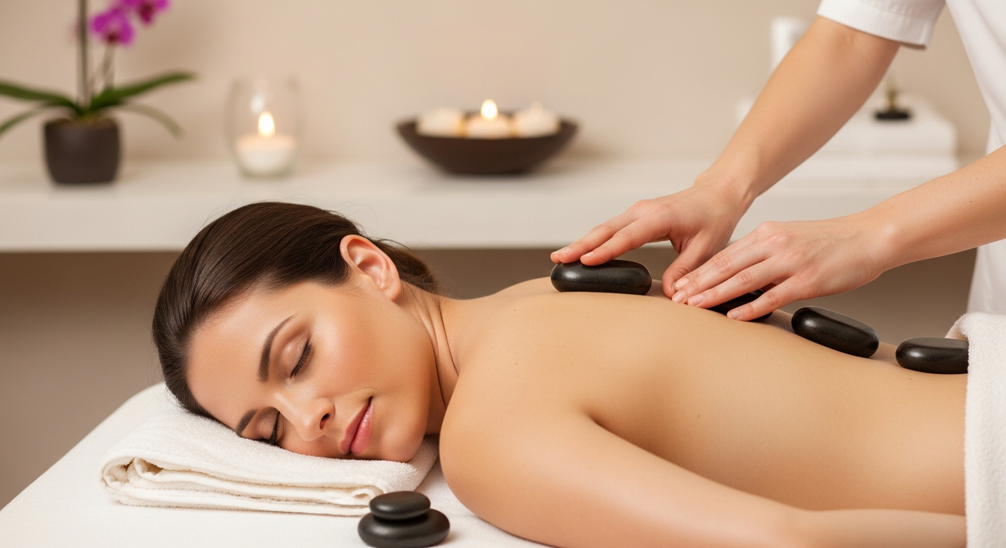 Mains d'une esthéticienne appliquant délicatement un sérum sur le visage d'une cliente